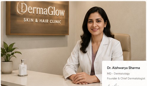 Dermatologist in clinic